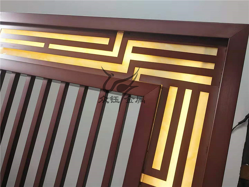 酒店不锈钢假山背景墙山水金属隔断定制售楼部大堂装饰