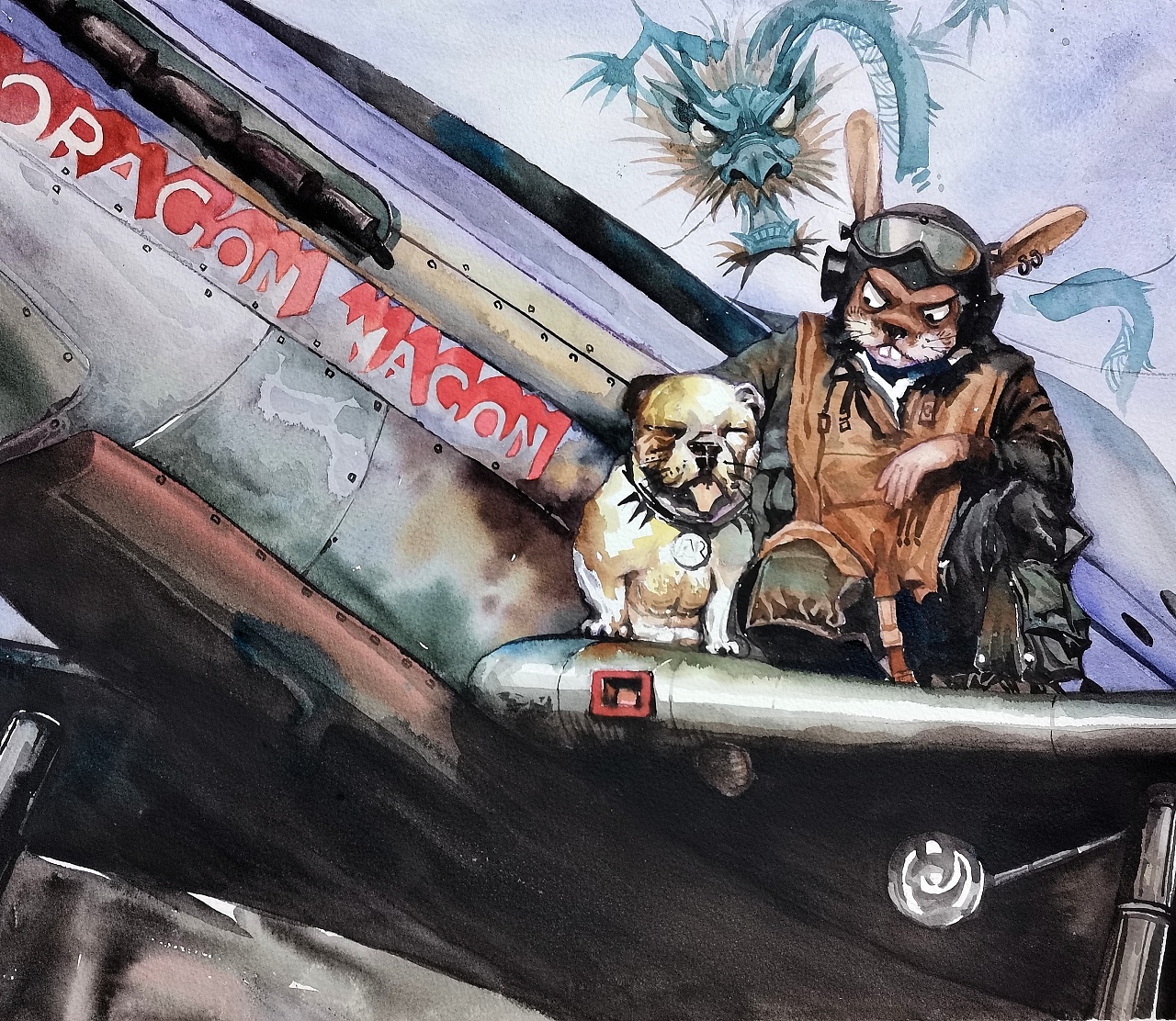 水彩插图—兔子士兵