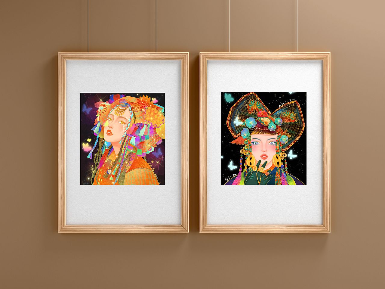 民族风人像插画（图ZMjY3NTEyMjQw） - 艺术插画 - 站酷设计师小喻不摸鱼原创素材 - 站酷ZCOOL