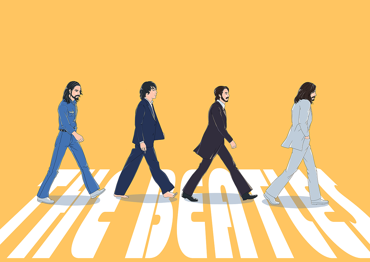 原创插画设计桌面壁纸 THE BEATLES《艾比路》50周年