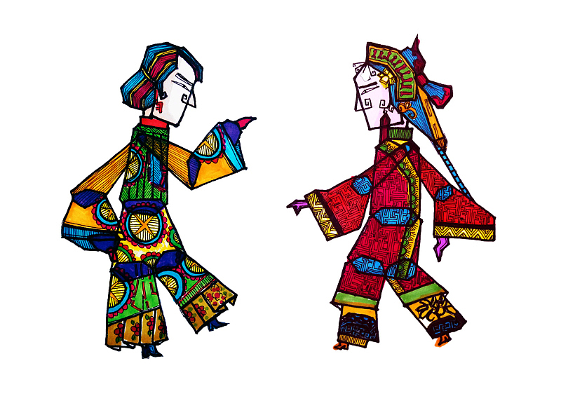 不同风格的插画