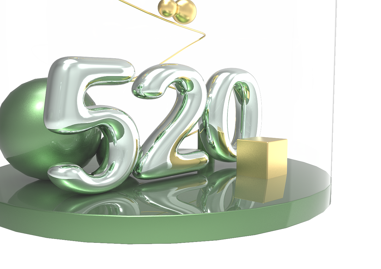 C4D文字建模渲染——520
