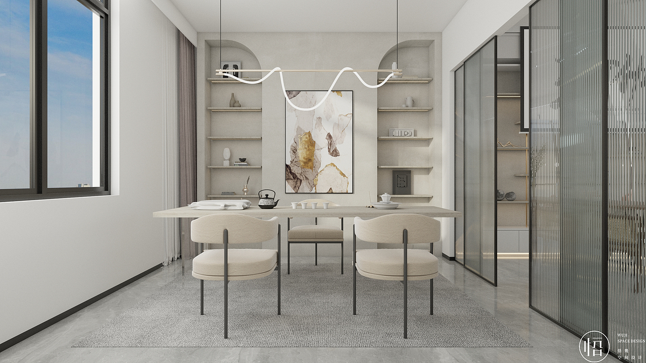 ▲茶室,Tea Room
<br>茶室贵在简,讲求心境,<br>采用原木的柜体、素雅的桌旗、古朴的茶具。<br>一壶茶,三两知己,<br>相约午后,一间茶室,<br>足以缓解压力,<br>令人放松。