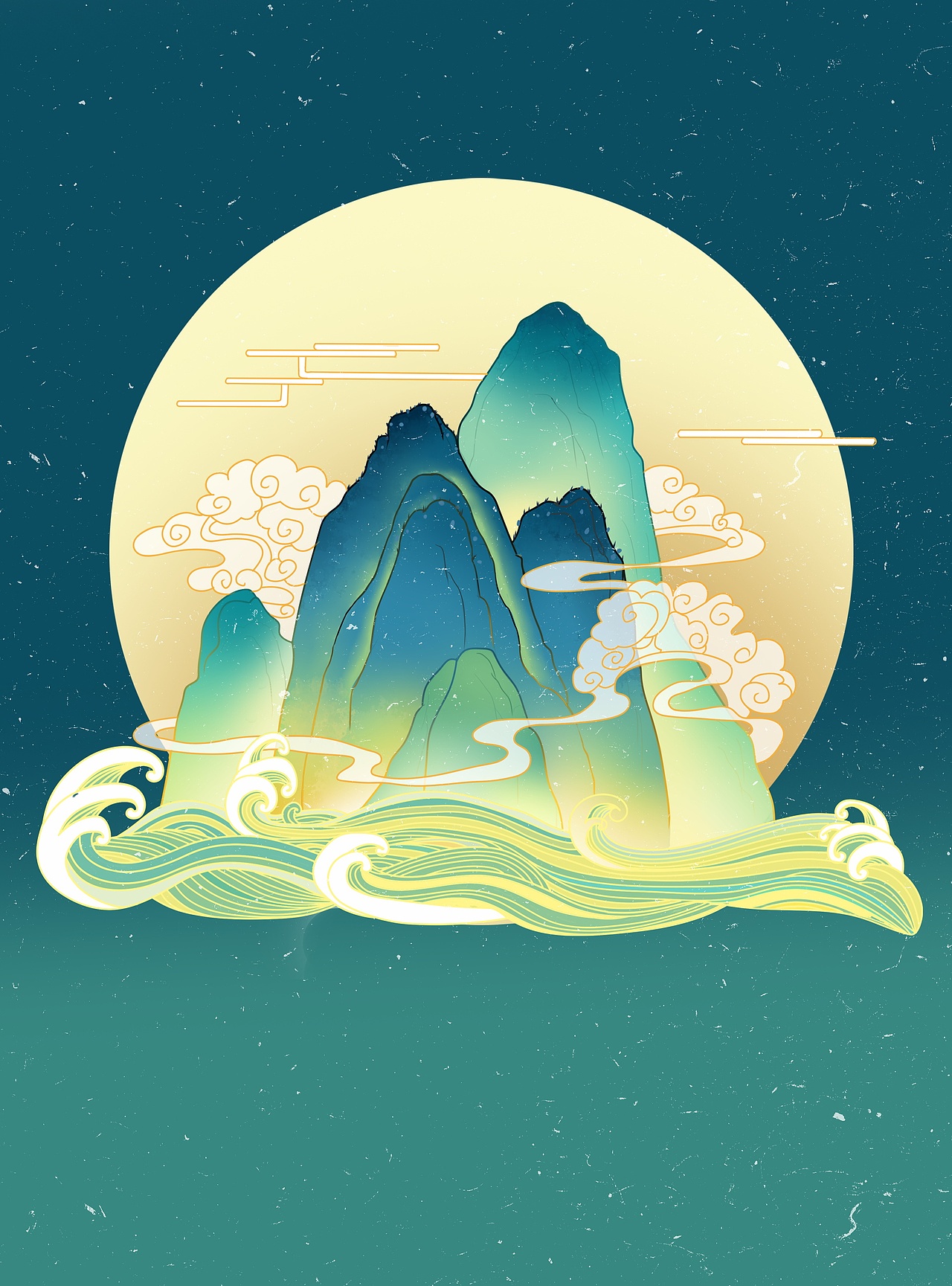 国潮山水云雾（图ZMjc4MjI3NzE2） - 商业插画 - 站酷设计师栀栀泷原创素材 - 站酷ZCOOL