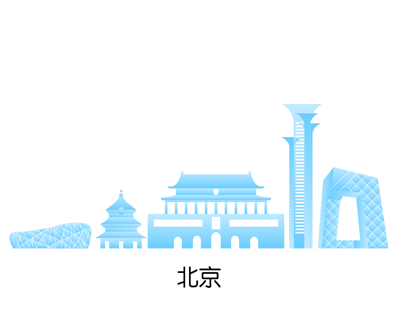 北京城市剪影简笔画图片