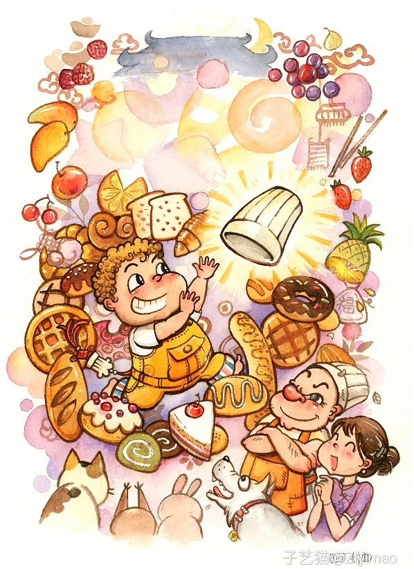 《面包男孩Ⅱ》童书插图（图ZMTk1NTYzMDg0） - 商业插画 - 站酷设计师子艺猫原创素材 - 站酷ZCOOL