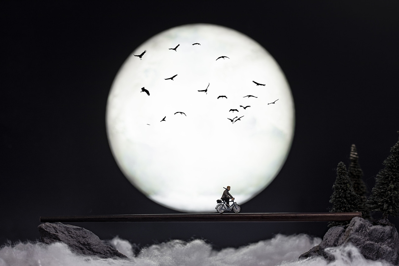 微观摄影-追月亮的人