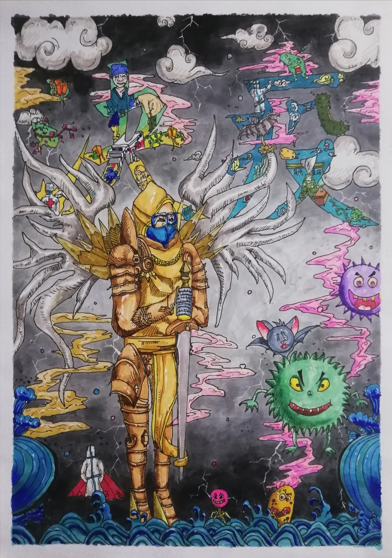 全球战“疫”（图ZMjAwNzAxNjMy） - 创作习作 - 站酷设计师S随梦原创素材 - 站酷ZCOOL