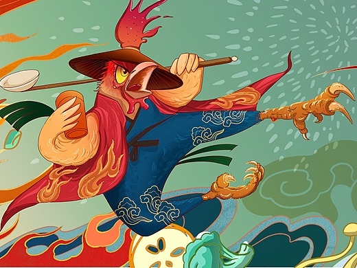 餐饮插画|菜师傅罐头系列丨辣子鸡