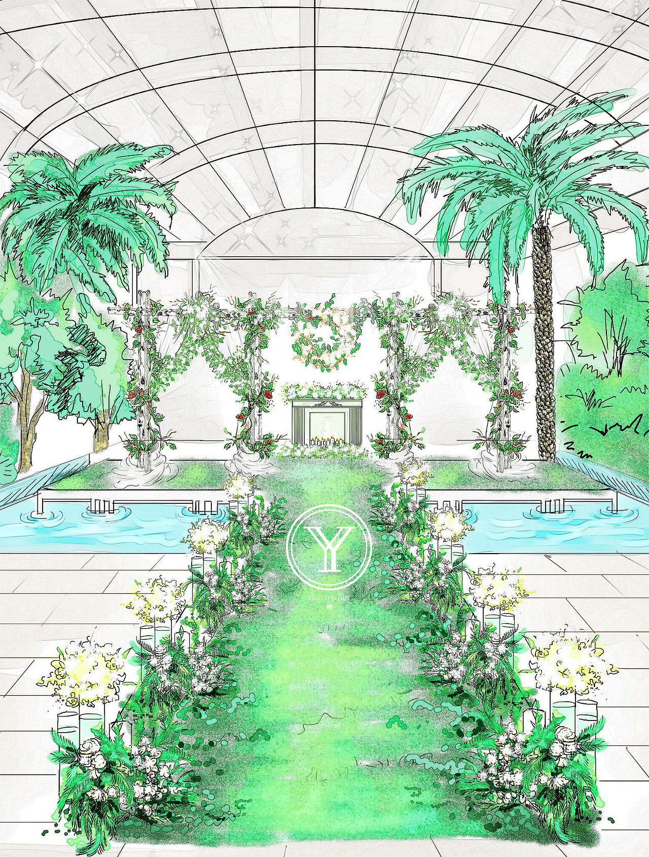 婚礼手绘（图ZNjA1NjA5NDQ=） - 商业插画 - 站酷设计师爱画画的天边原创素材 - 站酷ZCOOL