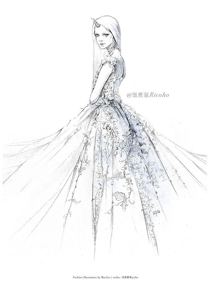 ShiniUni | 独角兽系列高定婚纱插画