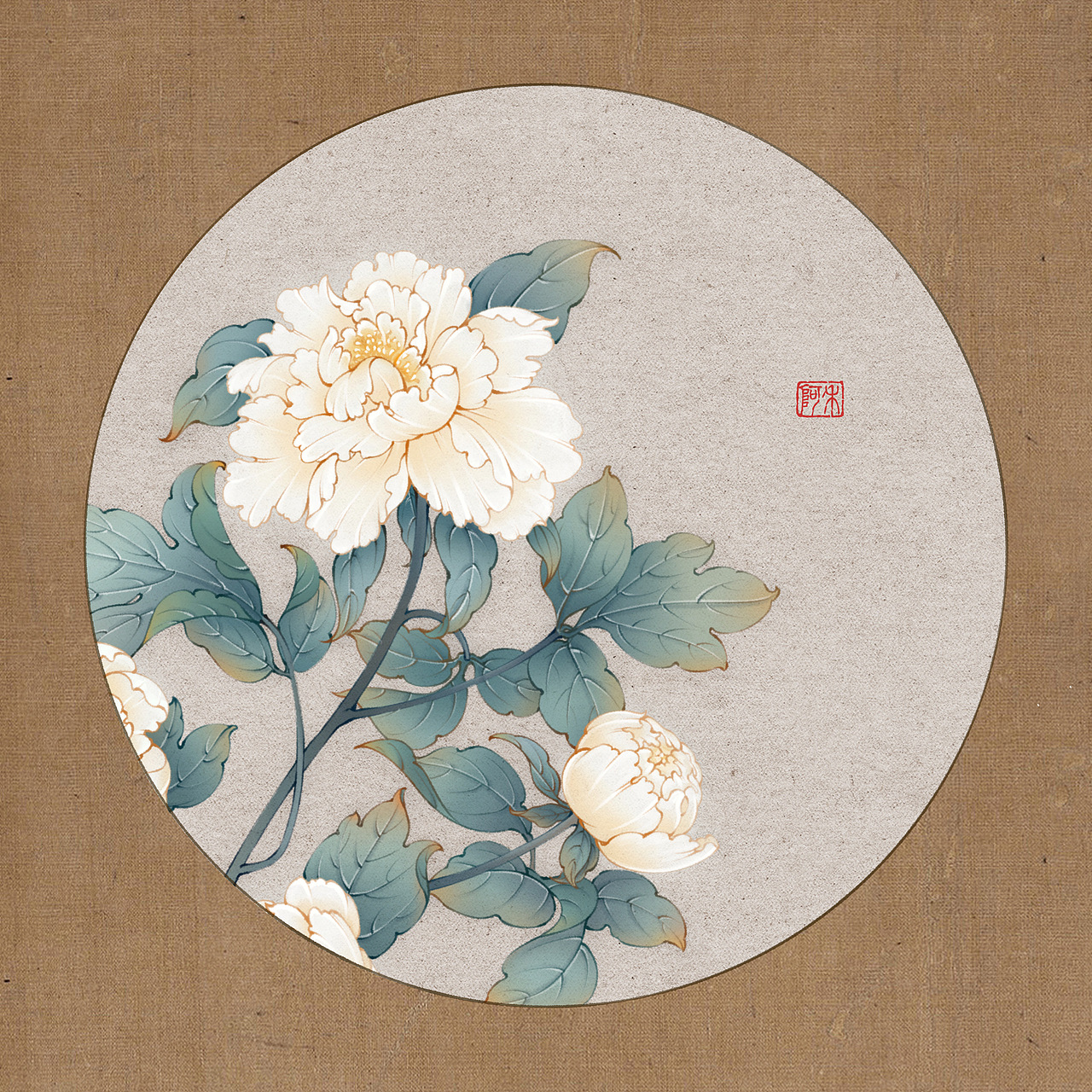 iPad画工笔 ｜ 牡丹（图ZMzM1NDk2MDA0） - 艺术插画 - 站酷设计师阿禾BanYa原创素材 - 站酷ZCOOL