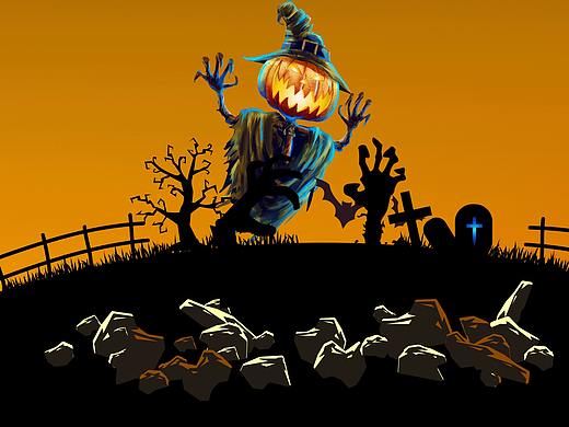 萬圣節(jié)易拉寶（個人主頁-ZMjQ3MTM1MjA=） - 宣傳物料 - 站酷設計師三角褲頭原創(chuàng)素材 - 站酷ZCOOL