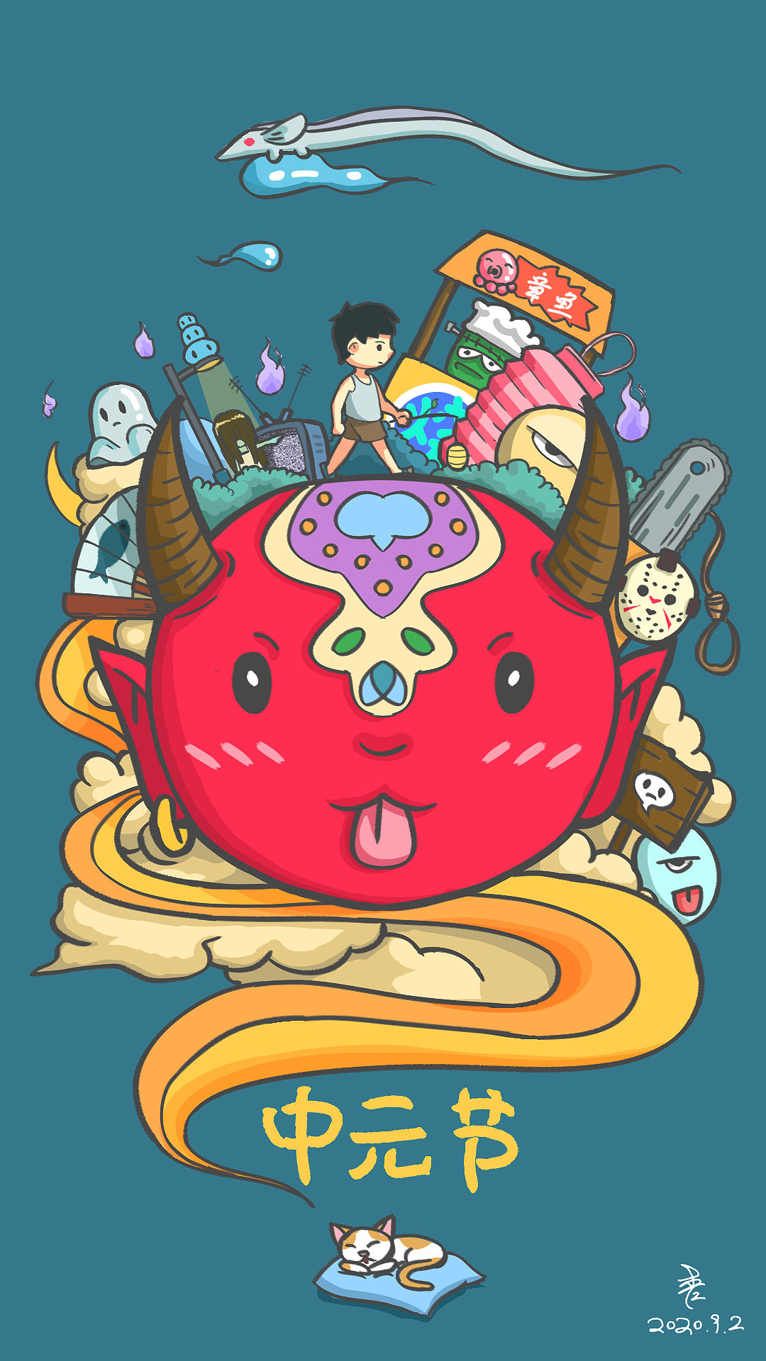 中元节（图ZMjIzMzAzOTU2） - 创作习作 - 站酷设计师走在路上的唐狗蛋原创素材 - 站酷ZCOOL