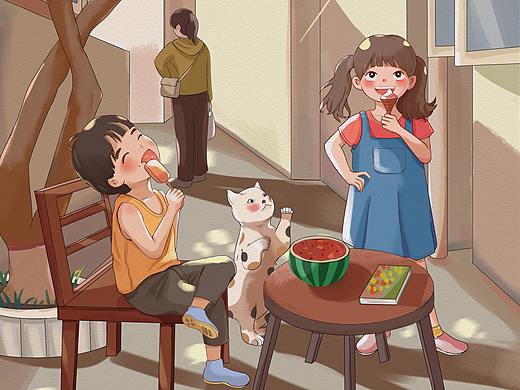 童年小巷夏日