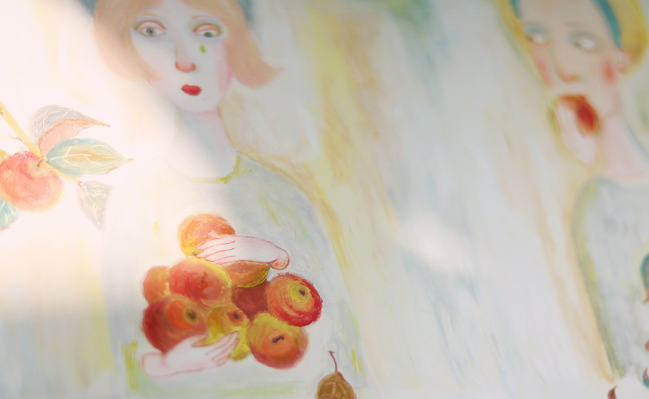 油画棒第3周-戴圆帽子的你和她