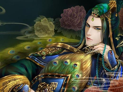 商业插画，奇幻插画，孔雀王