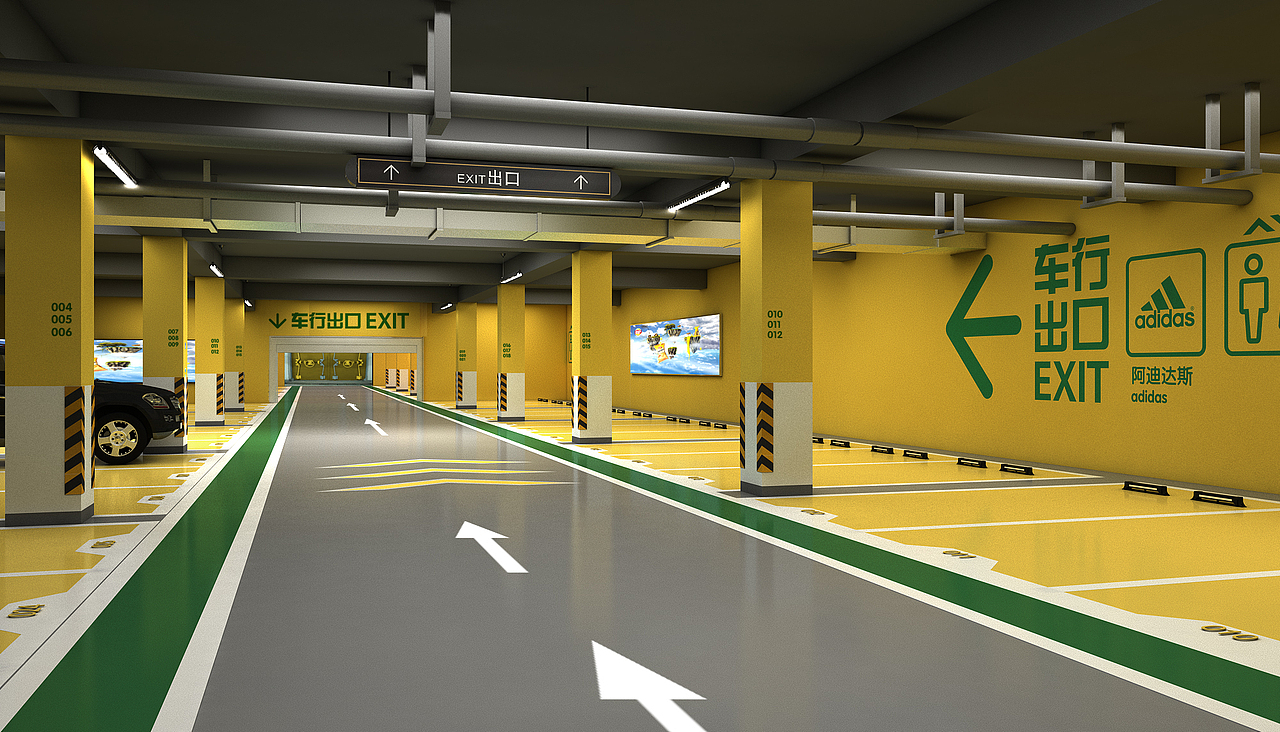大湖艺术品大厦地下停车场导视设计