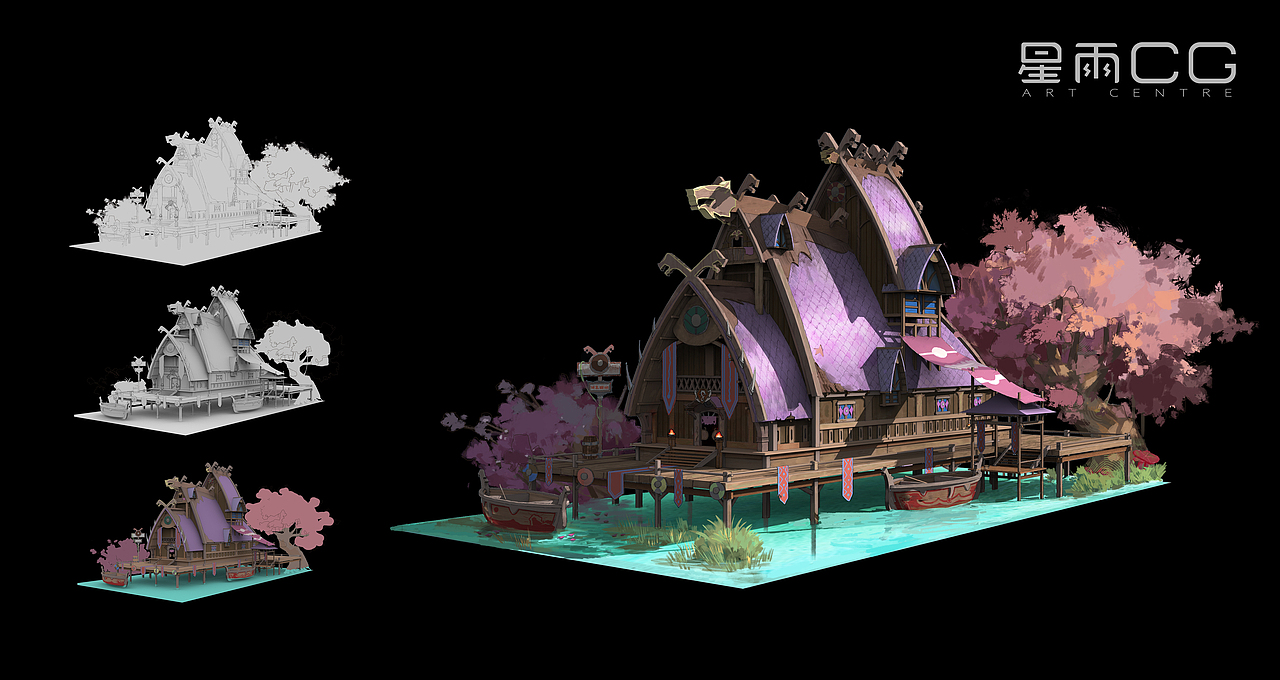 2020秋季场景班单体建筑作品展示 676767|插画|游戏原画|星雨cg
