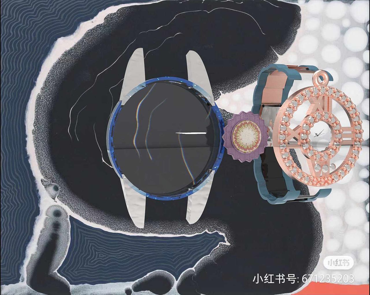 文创首饰品佩戴图