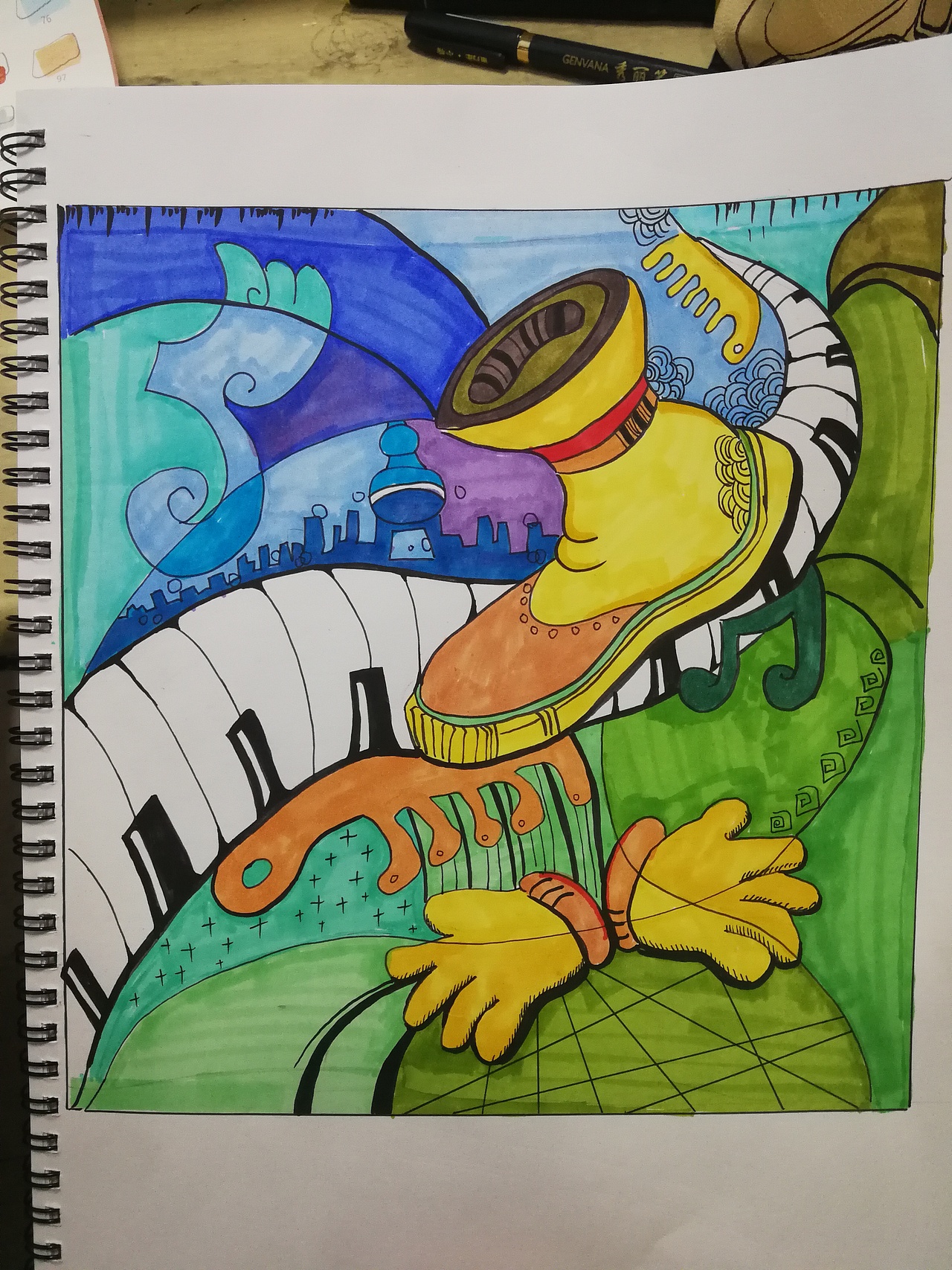 彩色装饰画临摹（图ZMTkxMjEyOTY0） - 创作习作 - 站酷设计师6小宝9原创素材 - 站酷ZCOOL