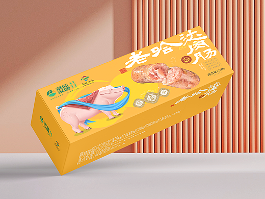 肉肠盒子插画设计 