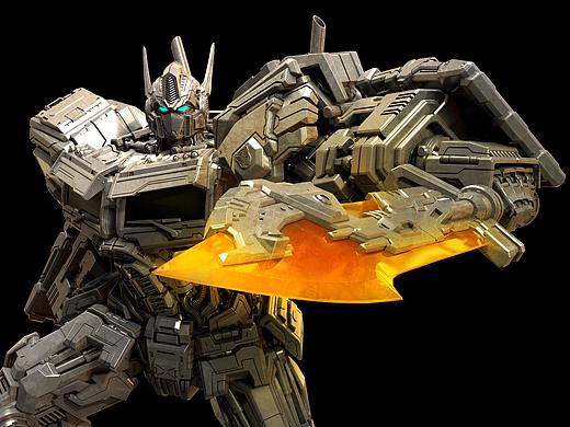 汽车人，出发！正版擎天柱雕像！