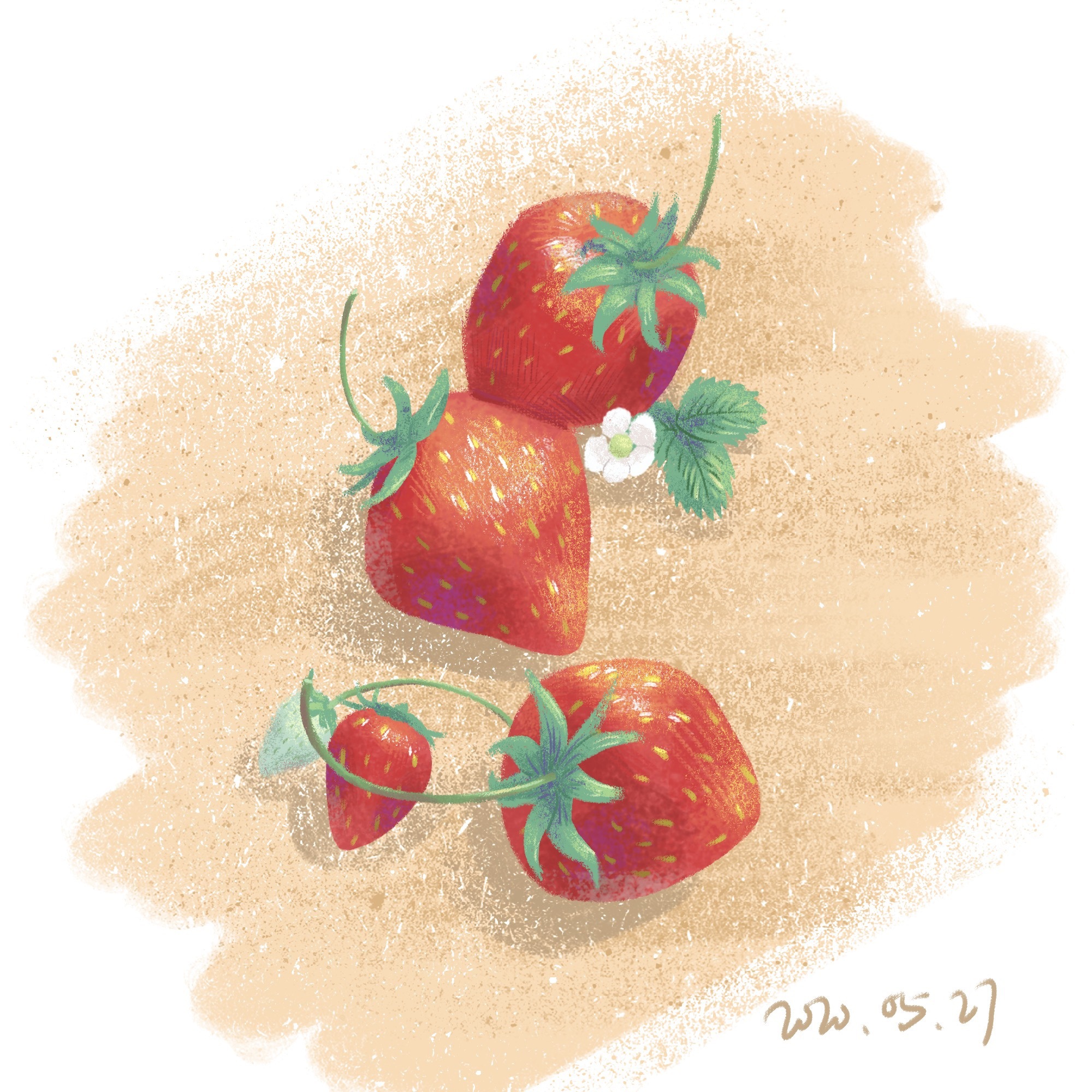 草莓|插画|插画习作|亲亲大憨 - 原创作品 - 站酷 (zcool)