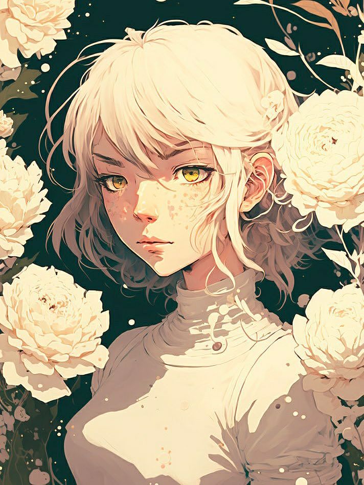 数字艺术《白玫瑰女士》