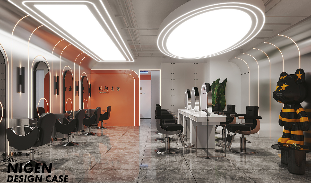 理发店丨空间表现（图ZMjkyODQxMjE2） - 展陈设计 - 站酷设计师尼根效果图静静原创素材 - 站酷ZCOOL