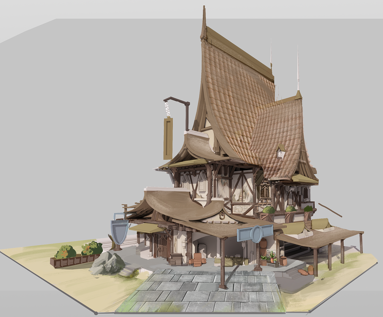 单体建筑练习（图ZMjc1MTExMTg4） - 概念设定 - 站酷设计师MingYu1原创素材 - 站酷ZCOOL