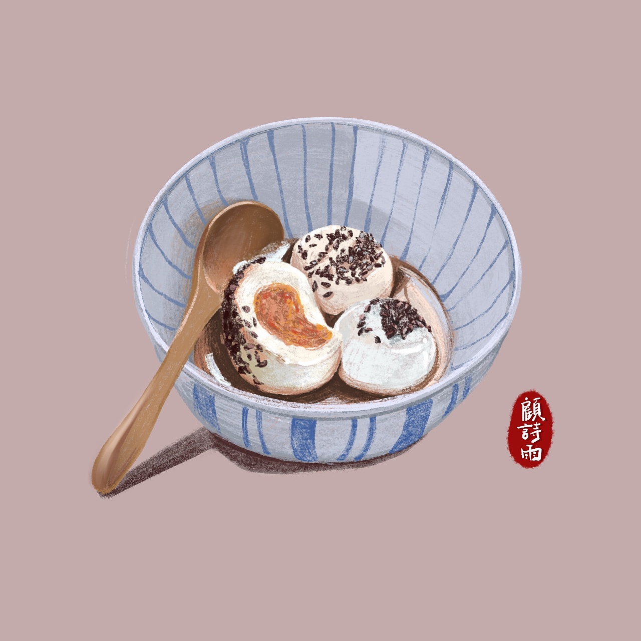 好好喝个下午茶7515|插画|创作习作|年糕拌面 - 原创作品 - 站酷