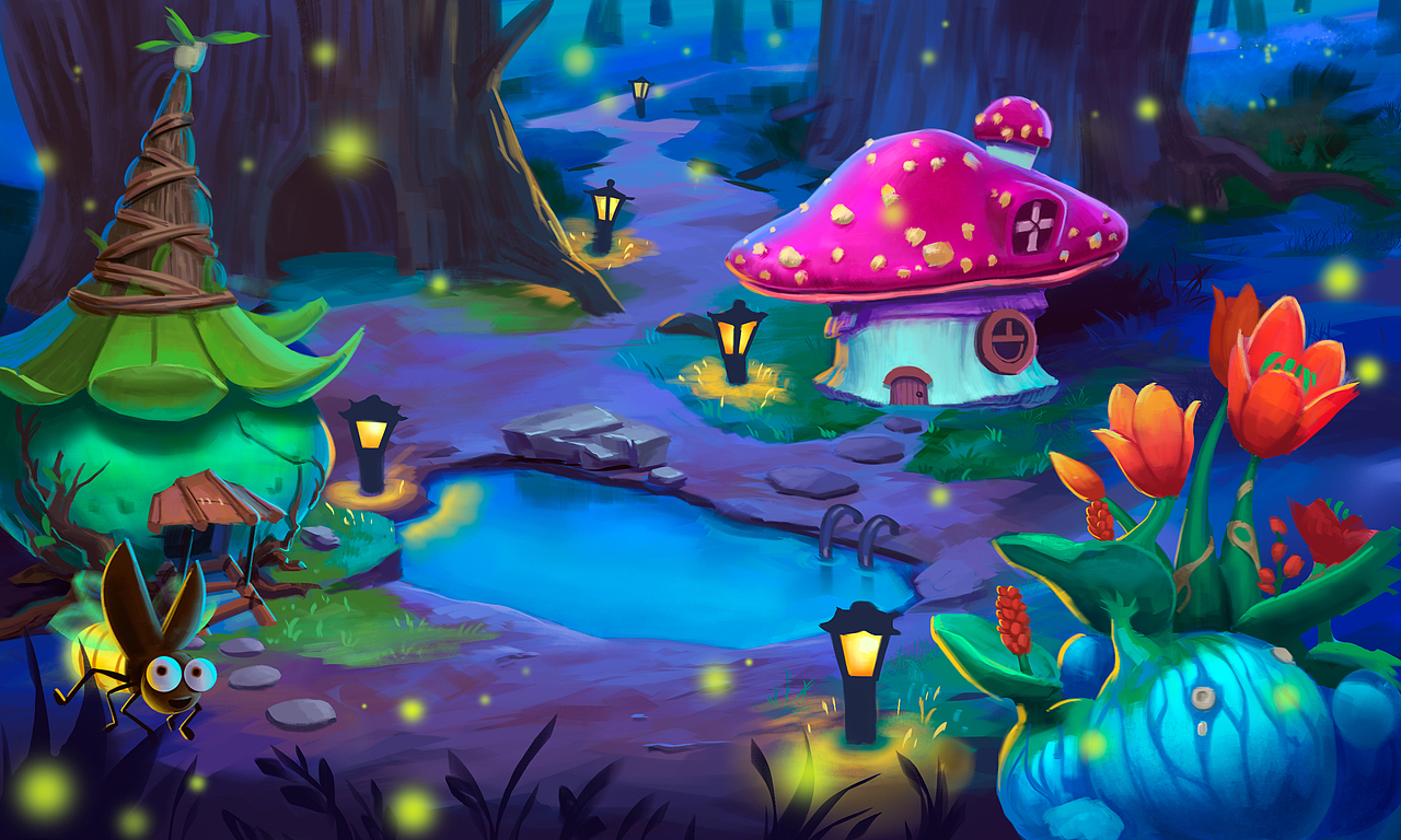 萤火虫之家（图ZMTkwMjI3OTg0） - 艺术插画 - 站酷设计师haaaol原创素材 - 站酷ZCOOL