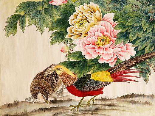 錦雞牡丹工筆畫（個人主頁-ZNTAwMDg4NDA=） - 繪畫 - 站酷設計師洛書芳華原創(chuàng)素材 - 站酷ZCOOL
