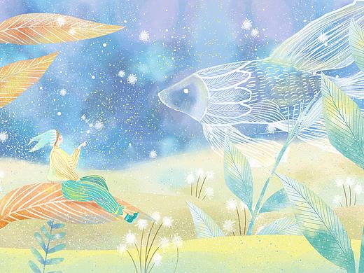 治愈唯美夢幻游魚蒲公英美景（個人主頁-ZMzgxMjk3ODg=） - 創(chuàng)作習作 - 站酷設(shè)計師娷煙閣原創(chuàng)素材 - 站酷ZCOOL