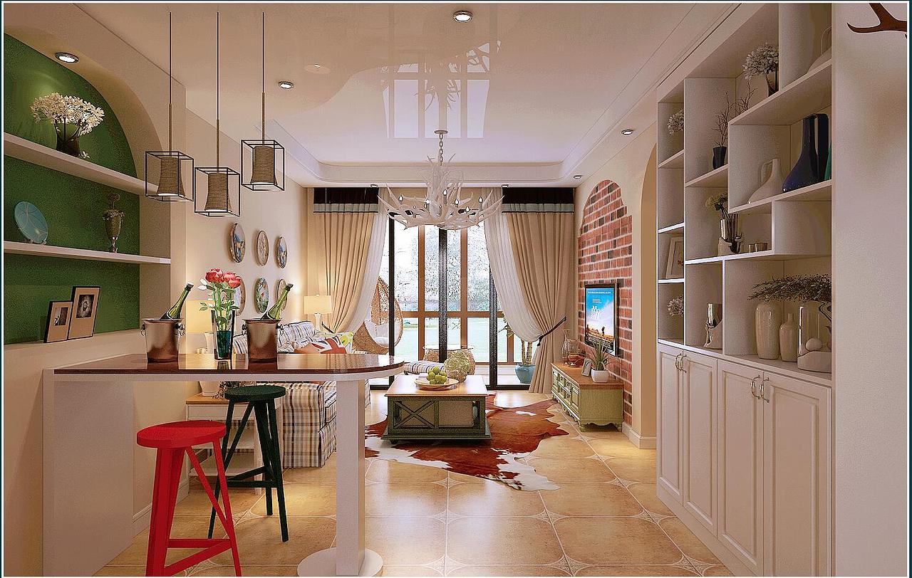 京东家装安阳万和城田园风格装修案例实景图（图ZMTg0MTM2MTU2） - 家装设计 - 站酷设计师红鲤鱼与绿鲤鱼2原创素材 - 站酷ZCOOL