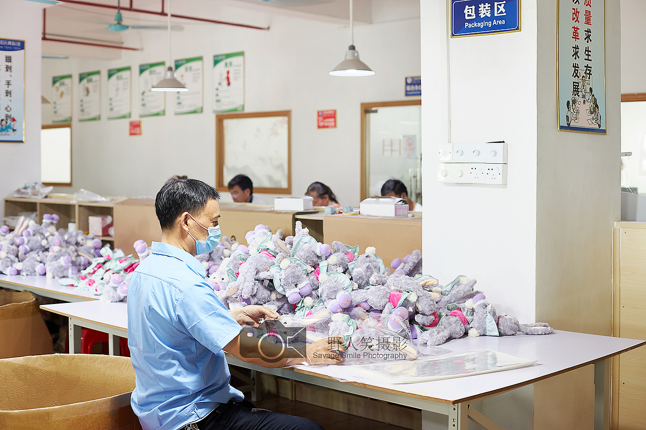 毛绒玩具厂工厂车间摄影 东莞企业宣传环境上门拍摄