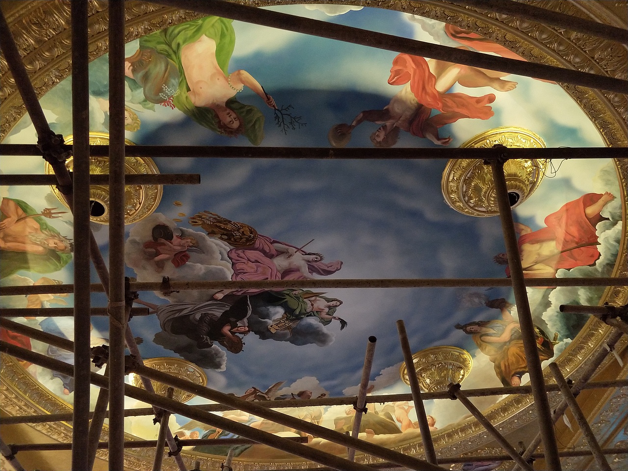 云南壁画天顶穹顶壁画墙绘手绘墙欧式油画