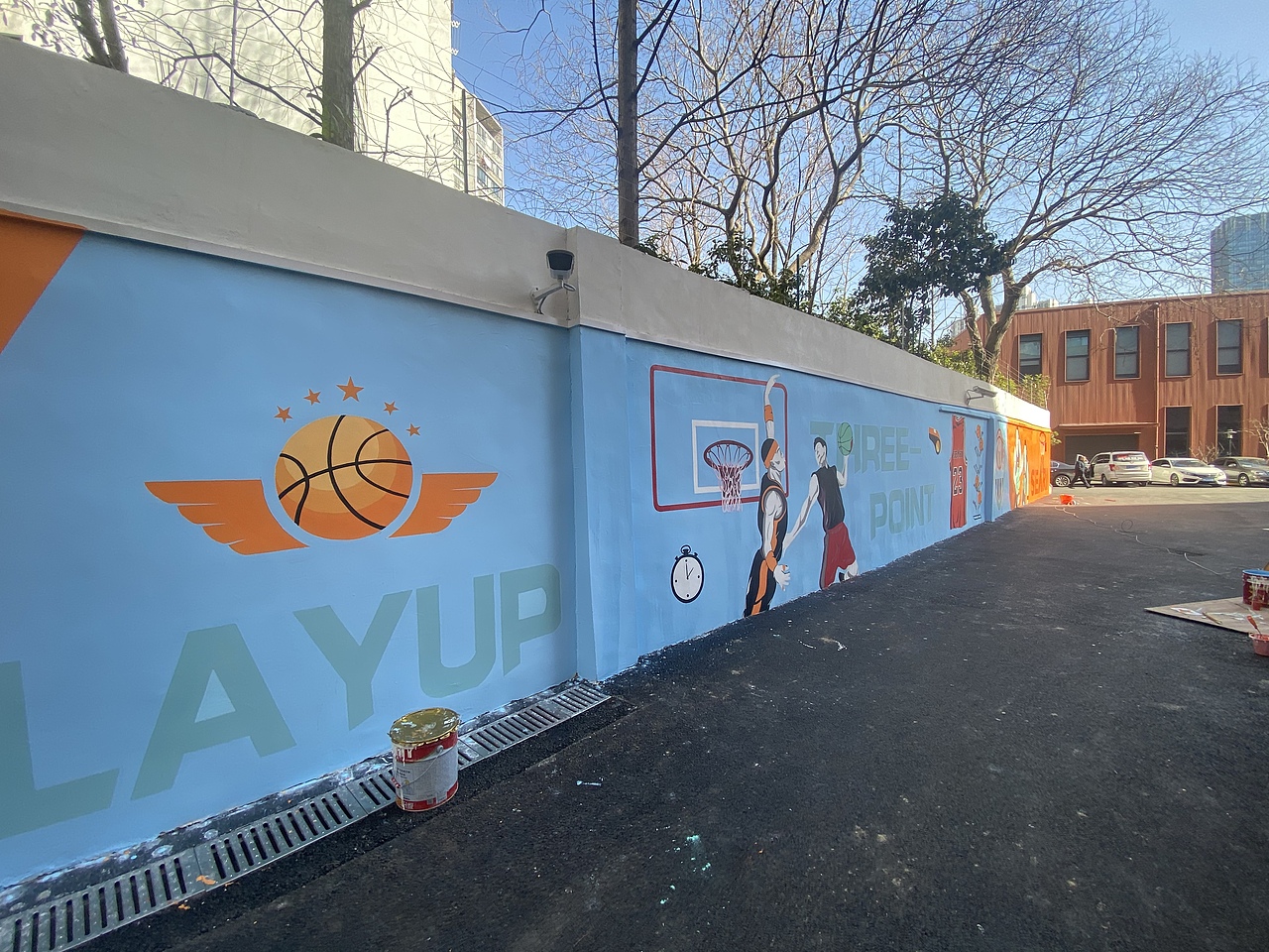 篮球馆壁画彩绘,墙体彩绘,壁画涂鸦