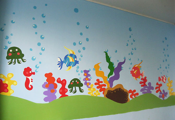 幼儿园墙面画简单图片