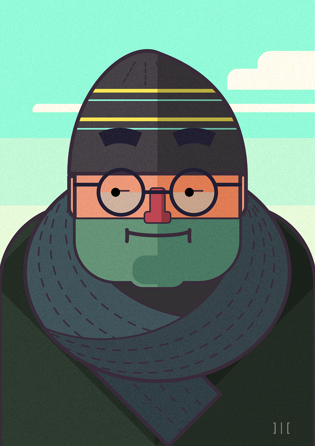 男人肖像插画02