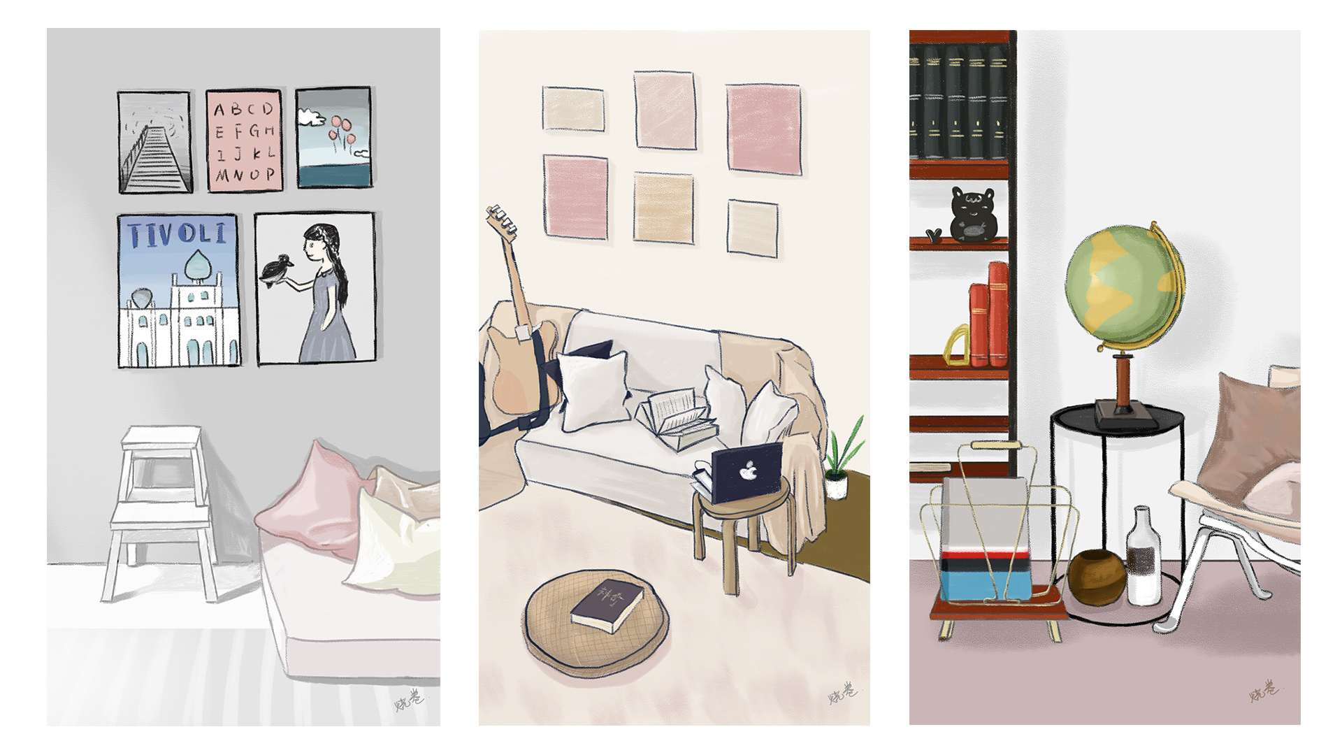 手绘-家居插画