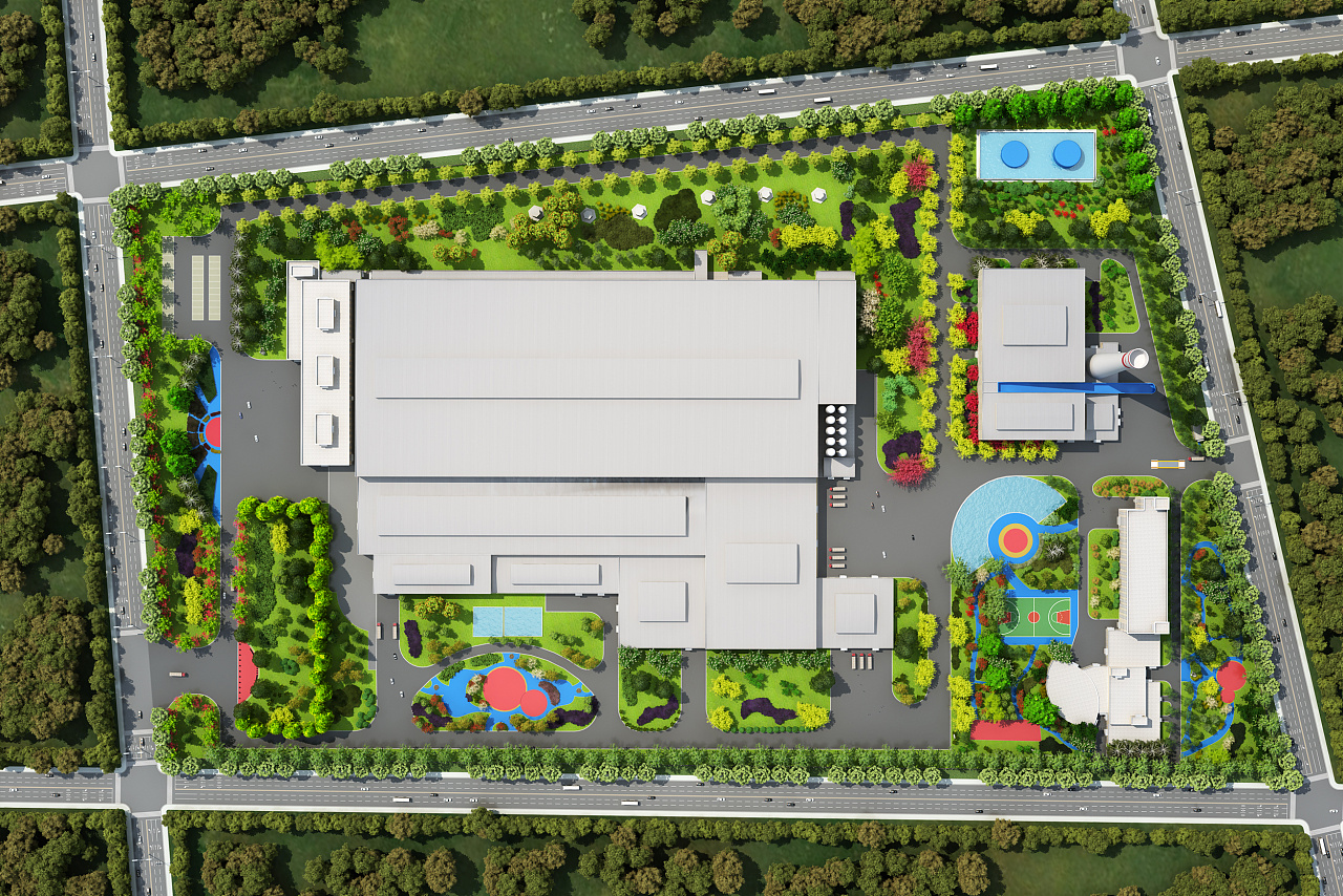 乳制品工厂绿化规划景观种植设计鸟瞰图表现|空间|景观设计|吴和中设计师 - 原创作品 - 站酷 (ZCOOL)