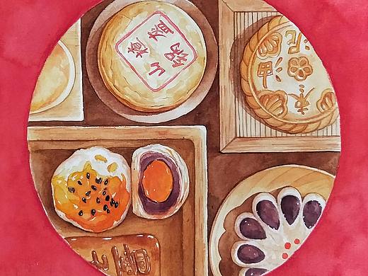 笨熊水彩「年味」系列之糕点