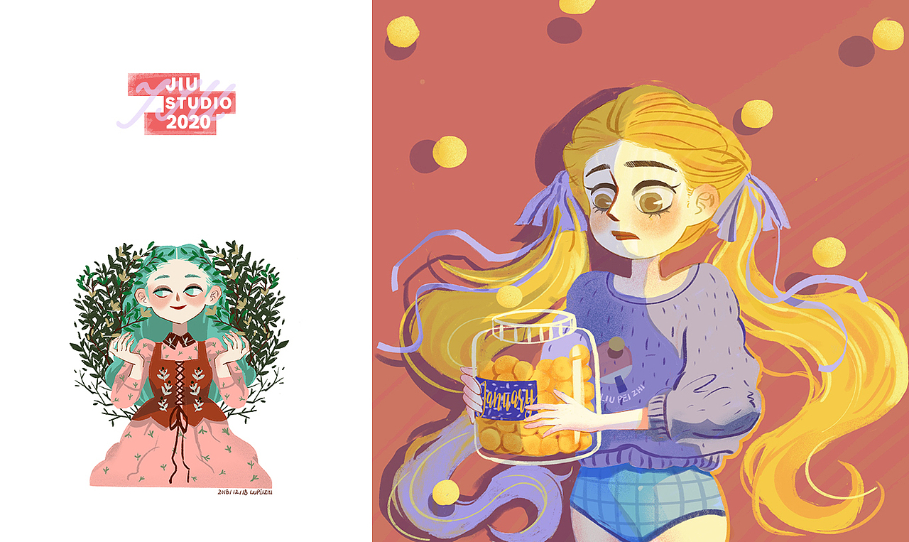 插画风格尝试（图ZMjEyNDUwODQw） - 创作习作 - 站酷设计师亲爱的粑粑柑原创素材 - 站酷ZCOOL