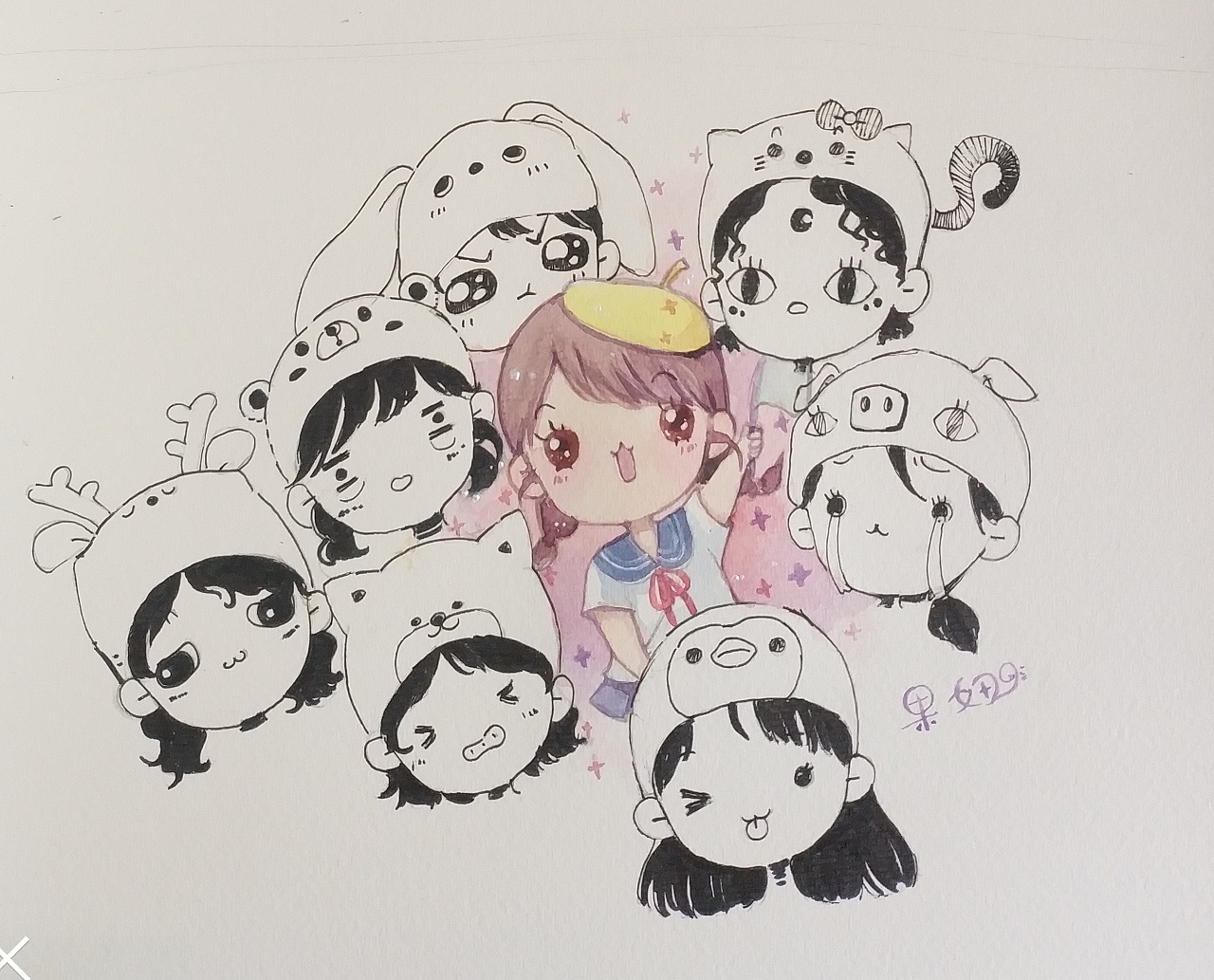 水彩手绘手帐q版教学教程过,水彩手绘画画零基础速成