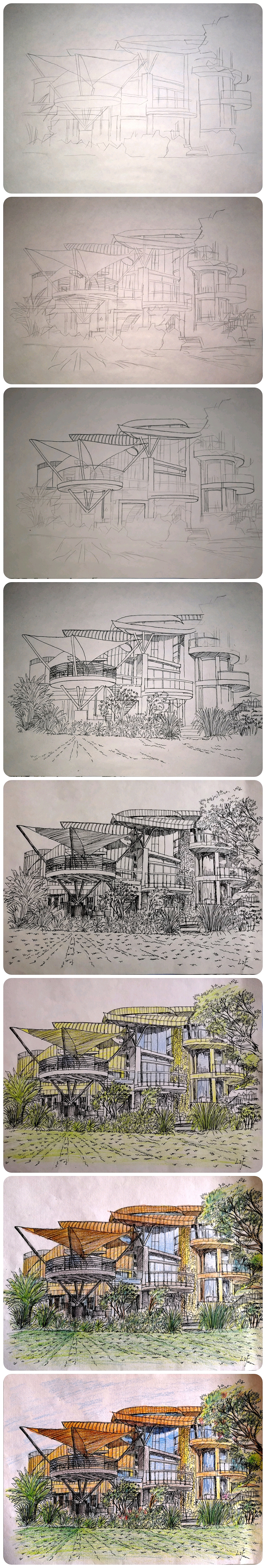 建筑美术—彩铅