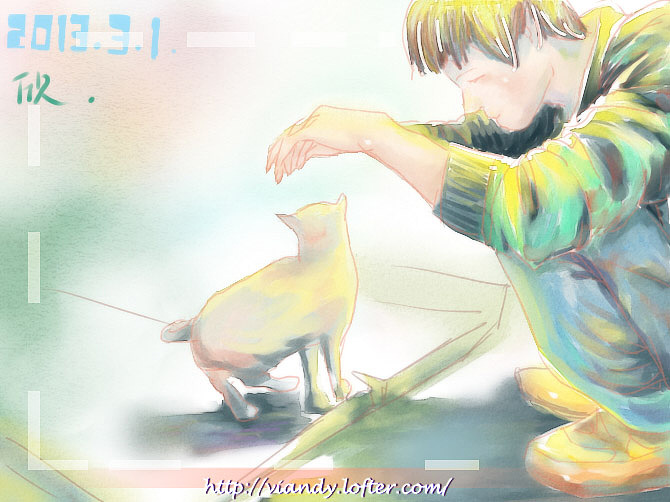 猫与少年（图ZODQzMjk0OA==） - 创作习作 - 站酷设计师mian2012原创素材 - 站酷ZCOOL