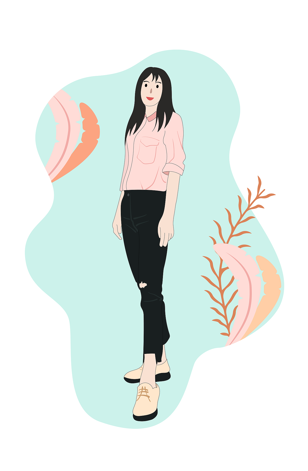 小清新人物插画