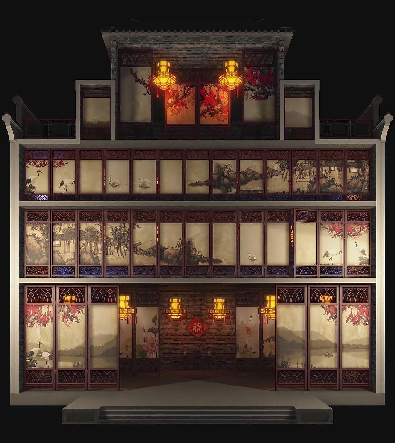 中山巨龙古玩城楼体投影秀（图ZMjMxNjM5ODQ4） - 动画/影视 - 站酷设计师OY2021原创素材 - 站酷ZCOOL